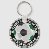 緑、白黒サッカー⚽キーチェーン キーホルダー (正面)