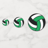 緑、白黒バレーボール コンフェッティ (正面)