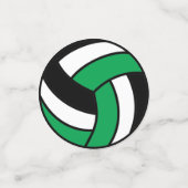 緑、白黒バレーボール コンフェッティ (スモール正面)