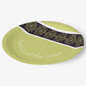 緑（白黒） ペーパープレート (アングル)