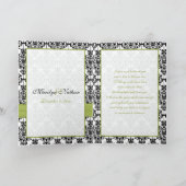 緑、白、および黒のサンキューカード(写真あり) サンキューカード (内部)