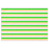 緑、白、オレンジのストライプパターン テーブルクロス (正面(横))