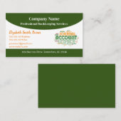 緑、白、オレンジのブックキーピング 名刺 (正面/裏面)