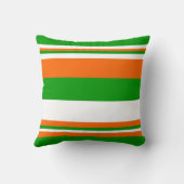 緑、白、オレンジストライプ色 クッション (裏面)