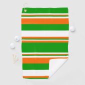 緑、白、オレンジストライプ色 ゴルフタオル (インサイチュ)