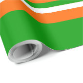 緑、白、オレンジストライプ色 ラッピングペーパー (ロールコーナー)