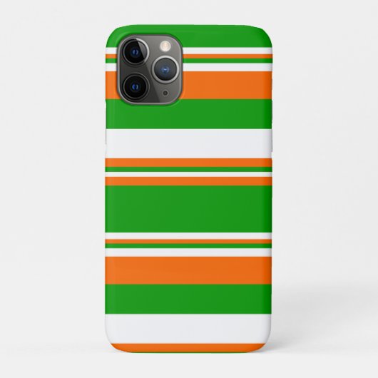 緑、白、オレンジストライプ色 Case-Mate iPhoneケース (裏)