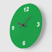 緑、白、大きな数字の壁時計 ラージ壁時計 (傾斜)