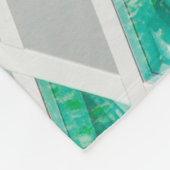 緑、白、灰色のイラストレーション フリースブランケット (角)