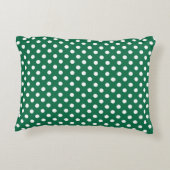 緑、白、緑の水玉模様 アクセントクッション (裏面)