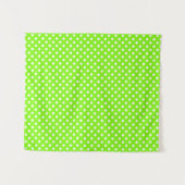 緑、白、緑の水玉模様 タペストリー (正面(横))