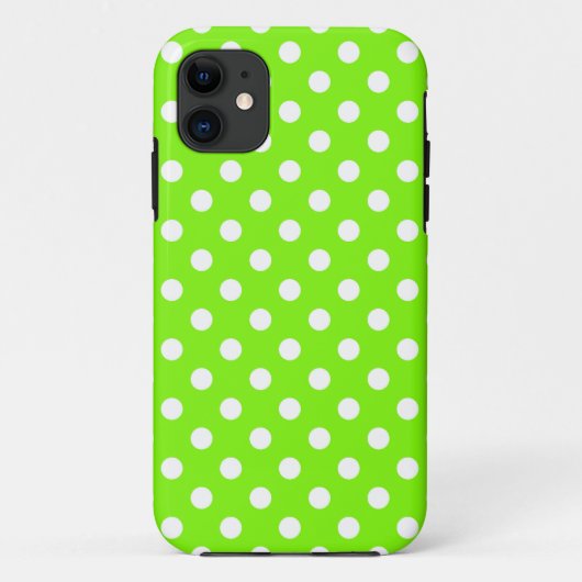 緑、白、緑の水玉模様 Case-Mate iPhoneケース (裏面)
