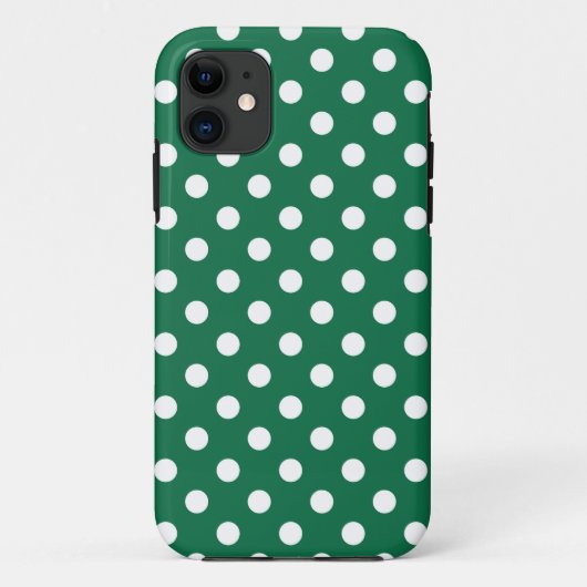緑、白、緑の水玉模様 Case-Mate iPhoneケース (裏面)