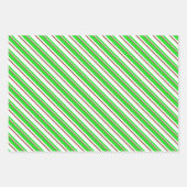 緑、白、赤のクリスマスをテーマにしたライン ラッピングペーパーシート (正面3)