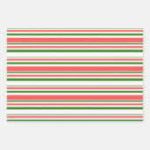 緑、白、赤のクリスマスをテーマにした裏模様 ラッピングペーパーシート (正面3)