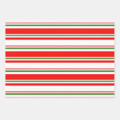 緑、白、赤のクリスマスをテーマにした裏模様 ラッピングペーパーシート (正面)