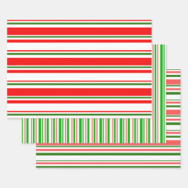 緑、白、赤のクリスマスをテーマにした裏模様 ラッピングペーパーシート