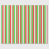 緑、白、赤のクリスマスインスパイア ラッピングペーパー (フラット)