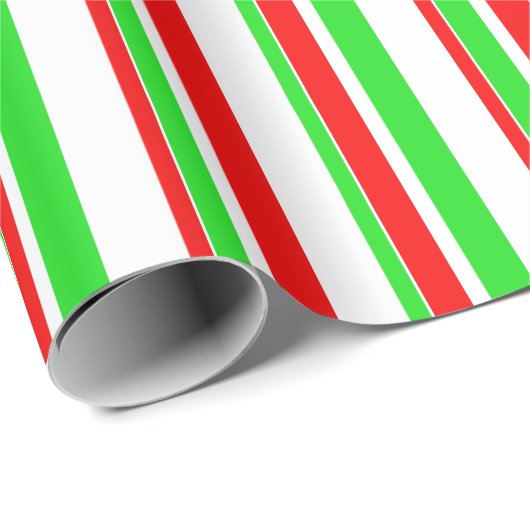 緑、白、赤のクリスマスインスパイア ラッピングペーパー (ロールコーナー)