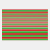 緑、白、赤のクリスマススタイル模様 ラッピングペーパーシート (正面3)