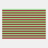 緑、白、赤のクリスマススタイル模様 ラッピングペーパーシート (正面2)