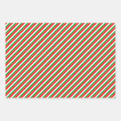 緑、白、赤のクリスマススタイル模様 ラッピングペーパーシート (正面2)