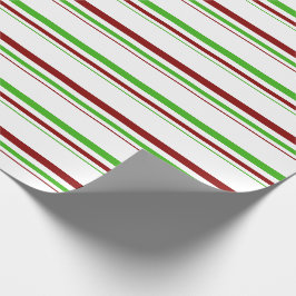 緑、白、赤のクリスマスパターン – スタイル ラッピングペーパー