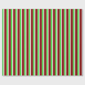 緑、白、赤のクリスマスパターン – スタイル ラッピングペーパー (フラット)