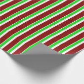 緑、白、赤のクリスマスパターン – スタイル ラッピングペーパー (角)