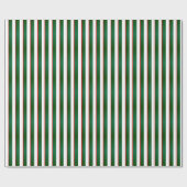 緑・白・赤のクリスマス・ホリデーストライプズ ラッピングペーパー (フラット)