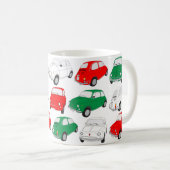 緑、白、赤の車のパタイタリアンーンマグ コーヒーマグカップ (正面右)