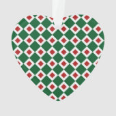 緑、白、赤ダイヤモンドパターン オーナメント (裏面)