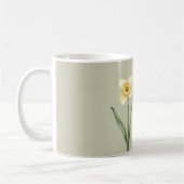 緑 白 黄の水仙の花 コーヒーマグカップ (左)