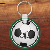 緑、白、黒のサッカーパーソナライズされたキーホルダー キーホルダー (裏面)