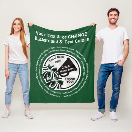 緑、白、黒の応援コーチ贈答品または任意の色 フリースブランケット (インサイチュ)