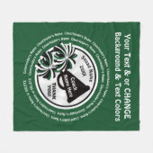 緑、白、黒の応援コーチ贈答品または任意の色 フリースブランケット (正面(横))