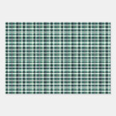 緑、白、黒の格子縞 ラッピングペーパーシート (正面)