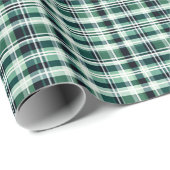 緑、白、黒の格子縞 ラッピングペーパー (ロールコーナー)