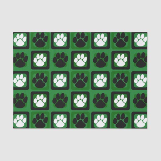 緑、白、黒の繰り返し印刷 薄葉紙 (正面)