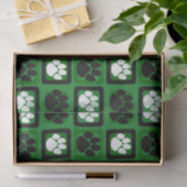 緑、白、黒の繰り返し印刷 薄葉紙 (ギフト)