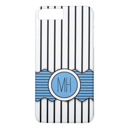 緑 白 黒 ピンストライプ柄 Case-Mate iPhoneケース (裏面)