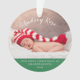 緑|祖父母の初めてのクリスマス|写真 オーナメント