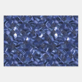 緑、紫、およびネイビーブルーモロッコクローバー ラッピングペーパーシート (正面3)