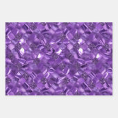 緑、紫、およびネイビーブルーモロッコクローバー ラッピングペーパーシート (正面2)