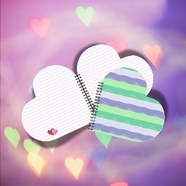 緑、紫、グレー – ブラシストローク | ノートブック