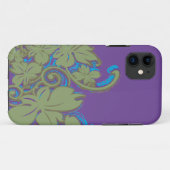 緑、紫、ターコイズリーフフローラ Case-Mate iPhoneケース (裏面(横))