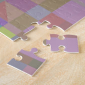 緑 紫 ピンク 幾何学 ジグソーパズル (側面)
