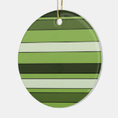 緑(緑)の水平ストライプのパタエレガントーン セラミックオーナメント (左)