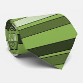 緑(緑)の水平ストライプのパタエレガントーン ネクタイ (ロール)