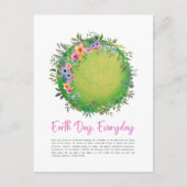 緑、花と葉、地球の日の毎日 ポストカード (正面)
